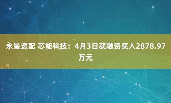 永星速配 芯能科技：4月3日获融资买入2878.97万元